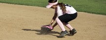 Athlete catching a ball